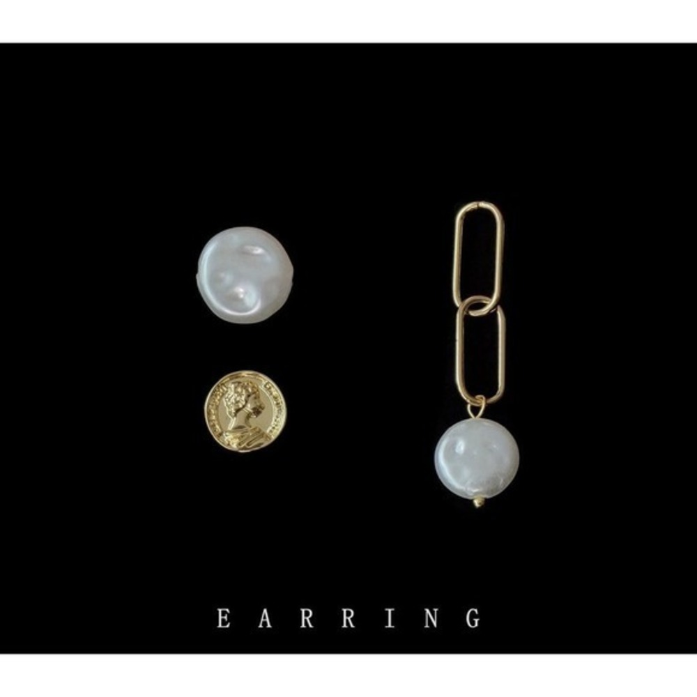 Elegant Natural Pearl Earring Set, 3 Versatile Designs, Coin Silhouette‎ new
